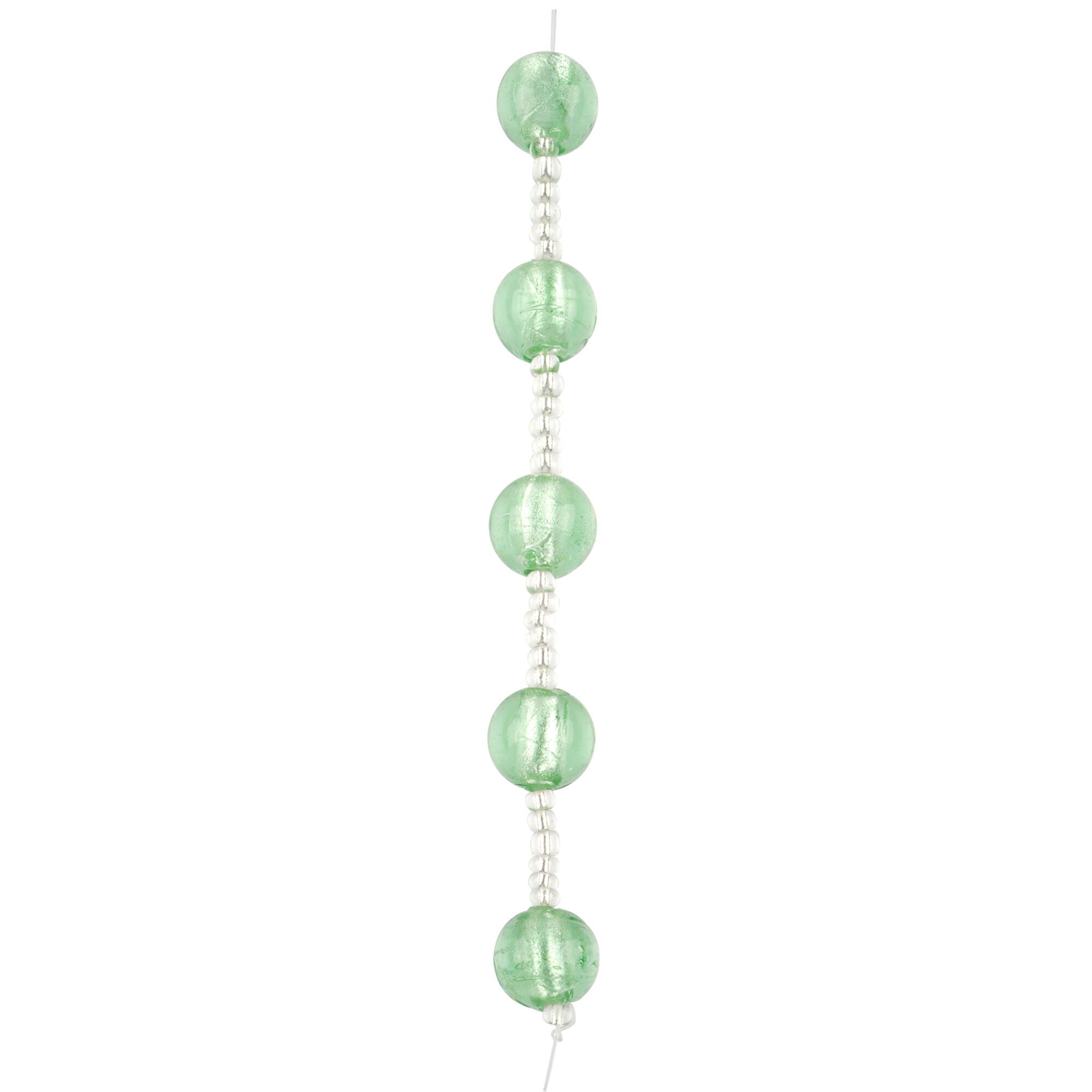 Green Lampwork Glass Round Beads by Bead Landing™